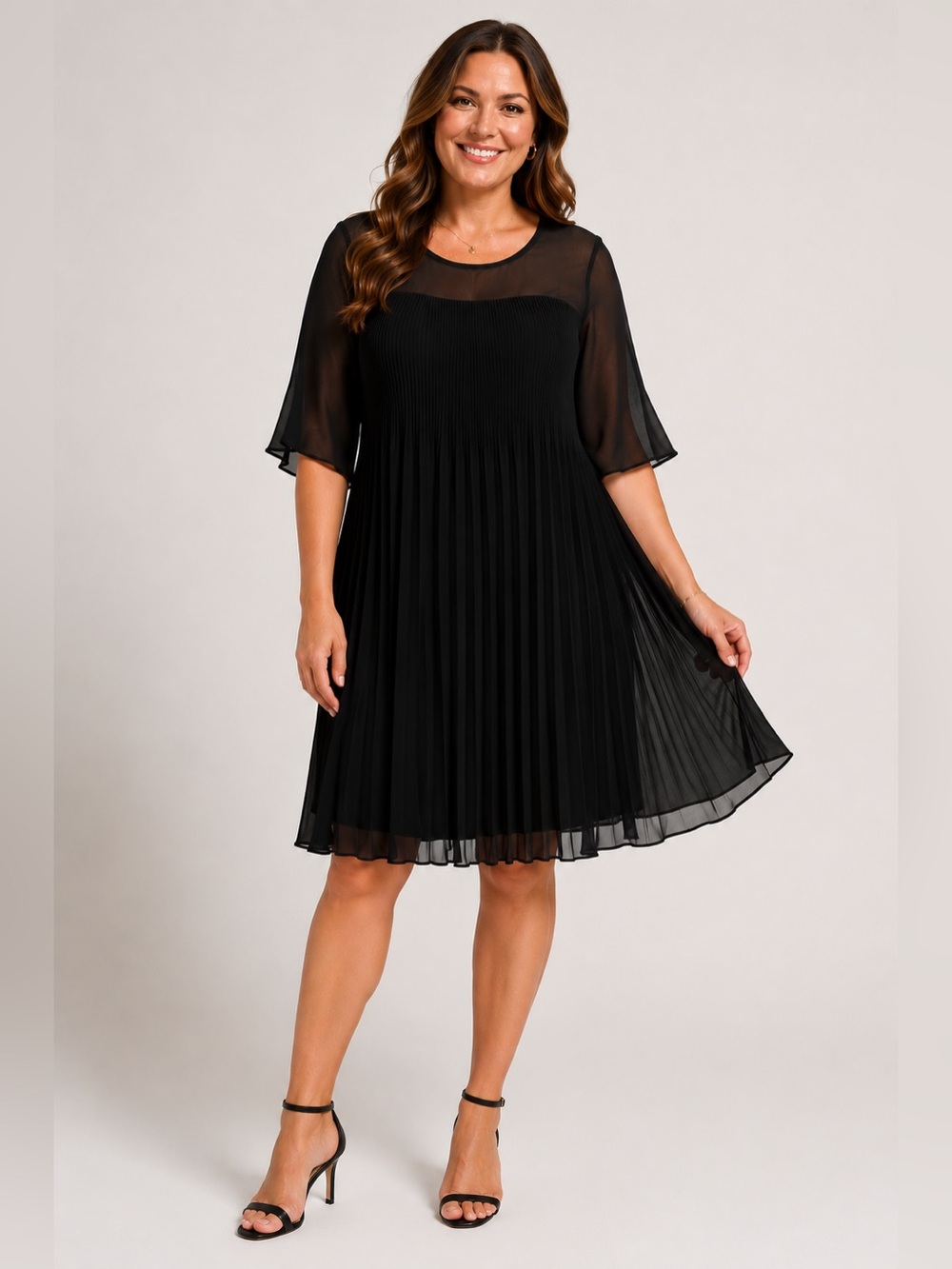 🖤✨ Maeve Black Pleated Swing Dress Sheer Mesh Cocktail Party Size 4 NWT ✨🖤
